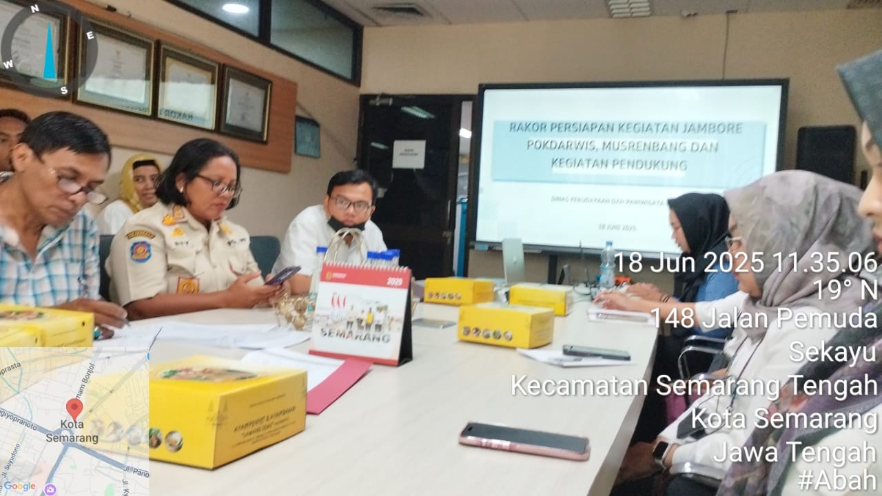 Diskominfo Kota Semarang Hadiri Rakor Persiapan Jambore Pokdarwis, Musrenbang Pariwisata, dan Kegiatan Pendukung Lainnya